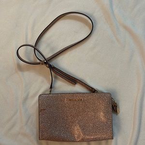 Rose gold glitter crossbody bag